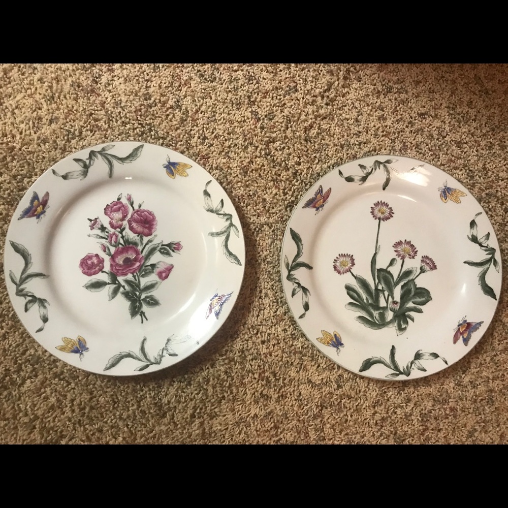 Decorative glass plates set2 10 1/2 inch diameter